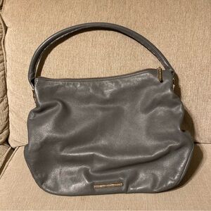 Elaine Turner Gray Leather Hobo Bag